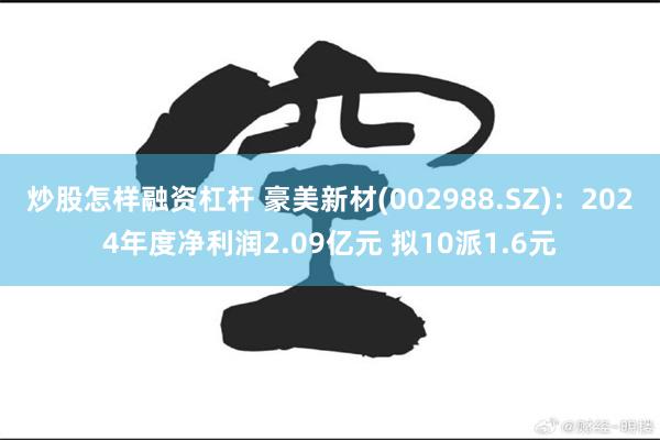 炒股怎样融资杠杆 豪美新材(002988.SZ)：2024年度净利润2.09亿元 拟10派1.6元